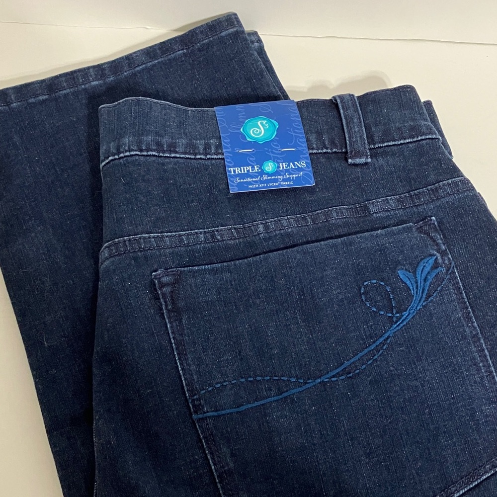 New Soft Surroundings Classic Blue Jeans size 14P